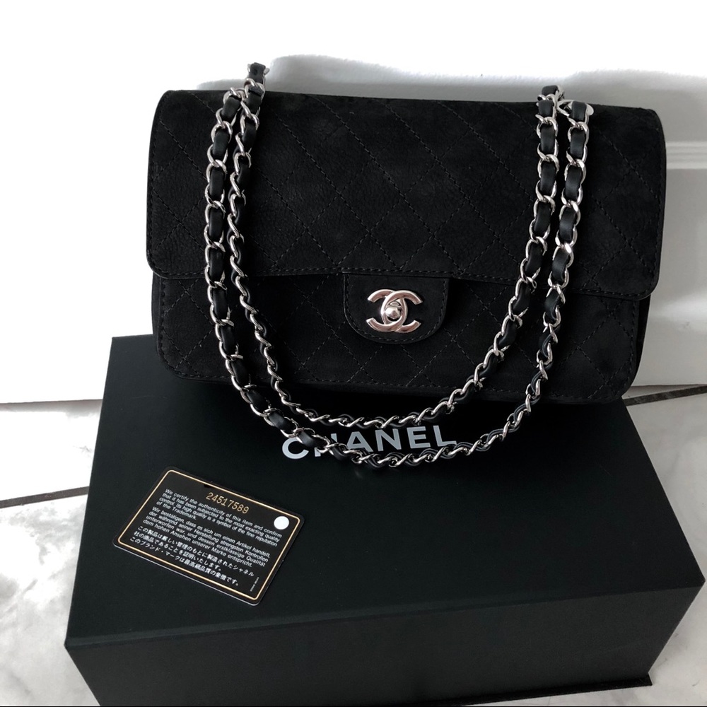 🌟SOLD🌟 Chanel Medium Black Suede Classic Flapbag - Picture 1 of 6